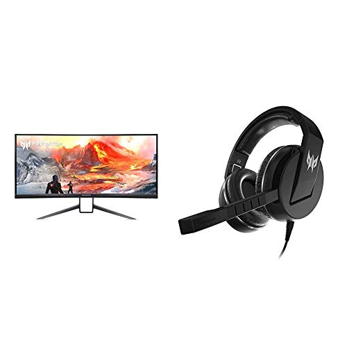 Acer Predator X35 bmiphzx 1800R Curved 35' UltraWide QHD Gaming Monitor Predator Galea 311 True Harmony Sound Gaming Headset