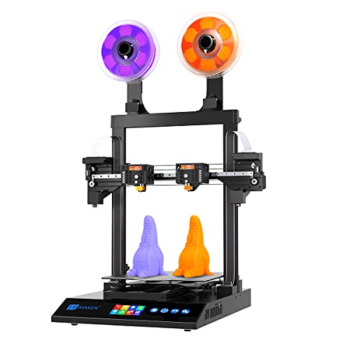 JG Maker 3D Printer Artist-D Pro IDEX Dual Extruder 3D Printers Linear Guides TMC2209 MeanWell Power Supply Large Build 300X300X340mm 98% Pre-Assemble ABS PLA PETG TPU Flexible Filament 1.75mm