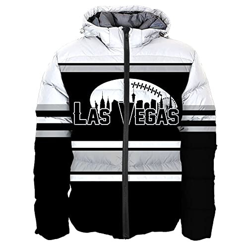 Las Vegas Men Football Personalized Custom Name Number Logo Gameday Lightweight Water-Resistant Winter Down Jacket Puffer Jacket Coat