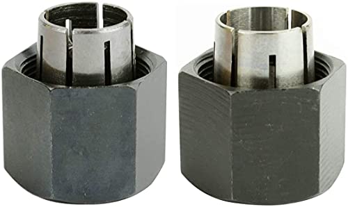 Thaekuns 2 piece Router Collet Kit 1/4' and 1/2' fits for Dewalt 326286-04, 326286-03, Bosch 2610906283, 2610906284, Hitachi 323-293, 323-421,Big Horn 19691,19693&RC025DW,RC050DW