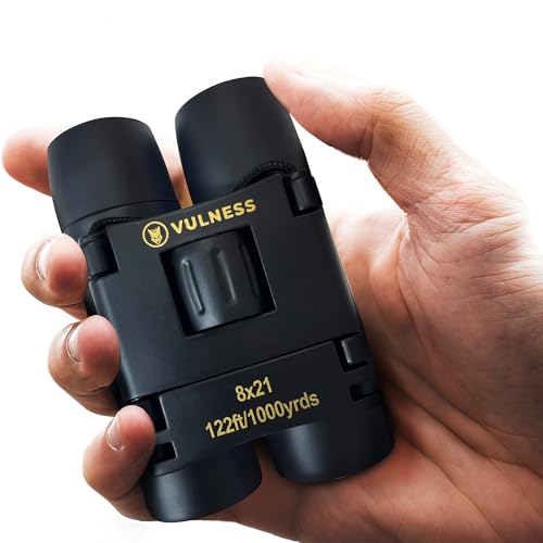 Binoculars for Adults | Compact Small Mini Travel Binocular for Bird Watching High Powered Electronics Cruise Ship Essentials Norwegian Alaska Must Haves Hiking Camping Gear by VULNESS (Black, 8X21)