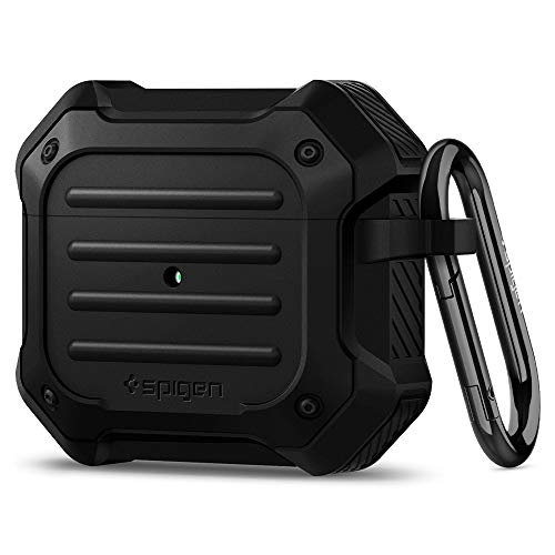 Spigen Tough Armor Designed for Airpods 3rd Generation Case Protective Airpods 3 Case with Keychain (2021) [Dual Layer Solid Protection] - Black