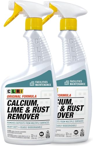 CLR PRO Calcium, Lime & Rust Remover - Quickly Removes Calcium, Lime, Hard Water Deposits and Surface Rust Stains, 32 Ounce Spray (Pack of 2)