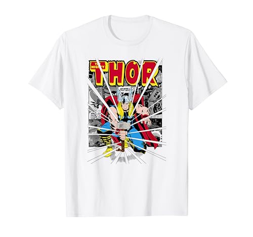 Marvel Mighty Thor Retro Comic Hammer Blast Kids T-Shirt T-Shirt