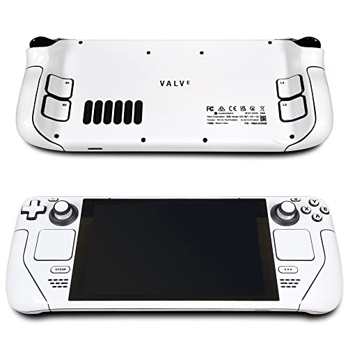 Steam Deck Skin, White Edition, Full Wrapping Matte Vinyl Skin for Steam Deck (Designed by POP SKIN), Compatible with Both Steam Deck LCD Version and OLED Version.