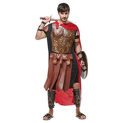 EraSpooky Men Roman Empire Gladiator Costume Set Halloween Armor Soldier Role Play