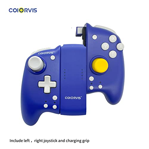 COIORVIS Joy Pad Controller for Switch/Switch OLED, Wireless Joy Con Switch Controller with Back Map Button/Turbo/Motion Control (Blue) alps joystick