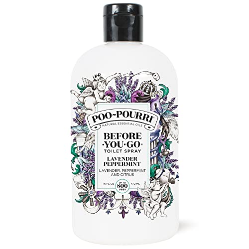 Poo-Pourri Before-You-Go Toilet Spray, Lavender Peppermint, Refill Bottle 16 Fl Oz - Lavender, Peppermint and Citrus