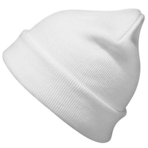 MaxNova Slouchy Beanie Cap Knit hat for Men and Women White