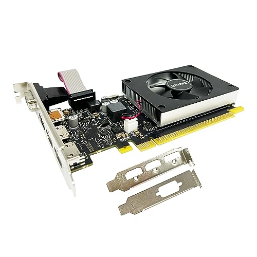 QTHREE GeForce GT 730 4GB 64Bit DDR3 Graphics Card,2X HDMI,VGA,DP,Computer Video Cards for PC Gaming GPU,PCI E x8 2.0,Support 4 Monitors,Win11,DirectX 12,Low Profile