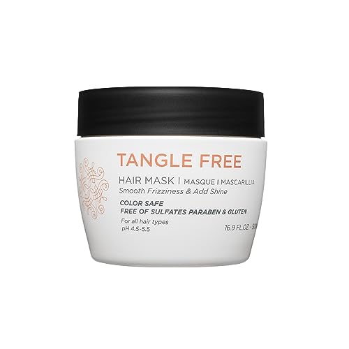 Luseta Tangle Free Hair Mask for Women and Men for Detangling with Keratin and Argan Oil, Color Safe Hair Mask for Curly and Wavy 16.9oz