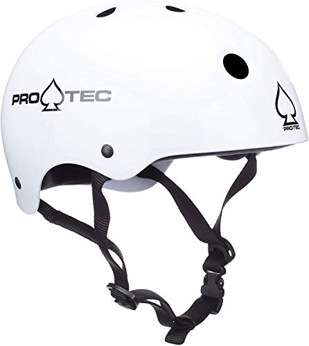 Pro-Tec mens Pro-tec Classic Skate Helmet Adults Protective Gear, Gloss White, Medium US