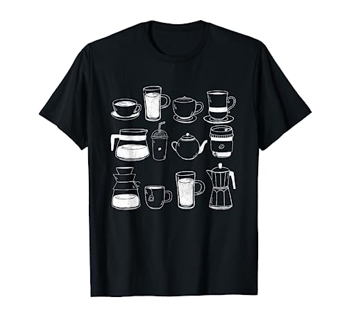 Retro Vintage Coffee Mug Pot Coffeemaker Barista Caffeinated T-Shirt