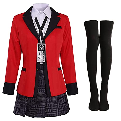 Coslover Womens Anime Red Uniform Costume Jacket Halloween Cosplay Costume Full Set Women&Girl