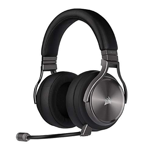 Corsair CA-9011180-NA Virtuoso RGB Wireless Se Gaming Headset - High-Fidelity 7.1 Surround Sound W/ Broadcast Quality Microphone - Memory Foam Earcups - 20 Hour Battery Life – Gunmetal (Renewed)