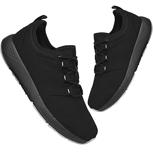 Waterproof Sneakers for Women Footwear Running Work Shoe Non Slip Lightweight Tennis Golf Bowling Causal Flats Walking Rain Outdoor Restaurant Zapatos de Mujer Black