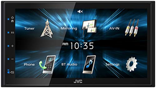 JVC KW-M150BT Bluetooth Car Stereo Receiver with USB Port – 6.75' Touchscreen Display - AM/FM Radio - MP3 Player Double DIN – 13-Band EQ (Black)