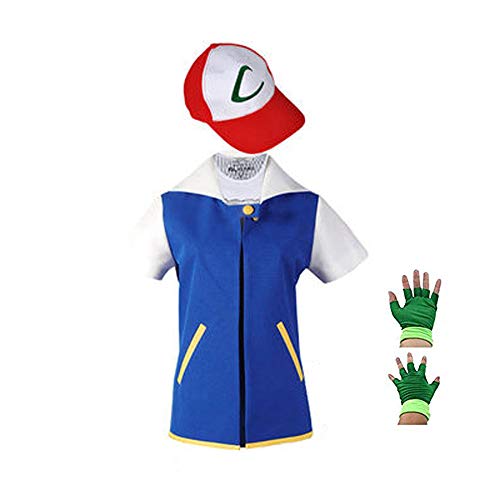 Costume Hoodie Cosplay Jacket Gloves Hat Sets for Trainer (Blue,3-4 Years)