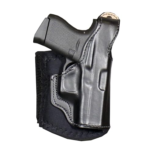 DeSantis Die Hard Ankle Rig, Concealed Ankle Holster, Leather Lined Holster with Thumb Break, Neoprene Leg Band, Fits GLOCK 43, 43X, Unisex, Right-Hand Draw, Black