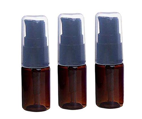 6PCS 10ML 0.34oz BPA Free Brown Empty Portable Pump Press Bottles Jars Pot Container For Makeup Foundations Cosmetic Skin Care Lotion Cream Liquid Essential Oils Serums