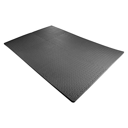 BalanceFrom Puzzle Exercise Mat with EVA Foam Interlocking Tiles for MMA, Exercise, Gymnastics and Home Gym Protective Flooring, 3/4' Thick, 24 Square Feet, Black