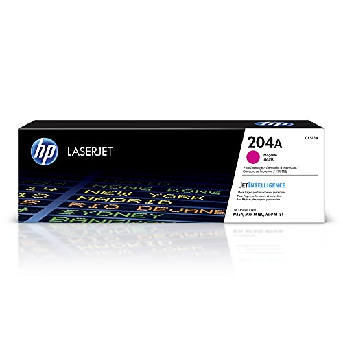 HP 204A Magenta Toner Cartridge | Works with HP Color LaserJet Pro M154 Series, HP Color LaserJet Pro MFP M180, M181 Series | CF513A