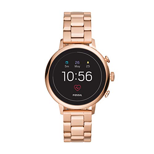 Fossil Women's Gen 4 Venture HR Stainless Steel Touchscreen Smartwatch, Color: Rose Gold (Model: FTW6018)