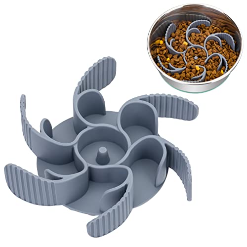 Keegud Slow Feeder Dog Bowls Insert [36 Octopus Suction Cups] Super Firm Eating Bowl [Cuttable] for Large Breed and Medium Size Compatible with Regular Elevated (Turbine)