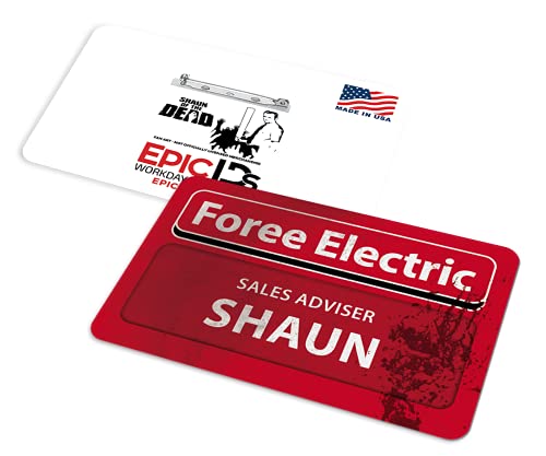 Shaun of The Dead Foree Electric Name Badge w/Bar Pin (Blood Splat Variant)