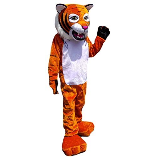 Orange Tiger Mascot Costume Cartoon Character Adult Sz Real Picture