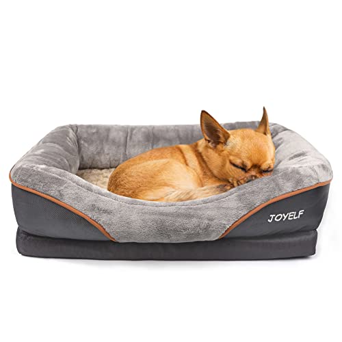 JOYELF Memory Foam Dog Bed Small Orthopedic Dog Bed & Sofa with Removable Washable Cover and Squeaker Toy as Gift