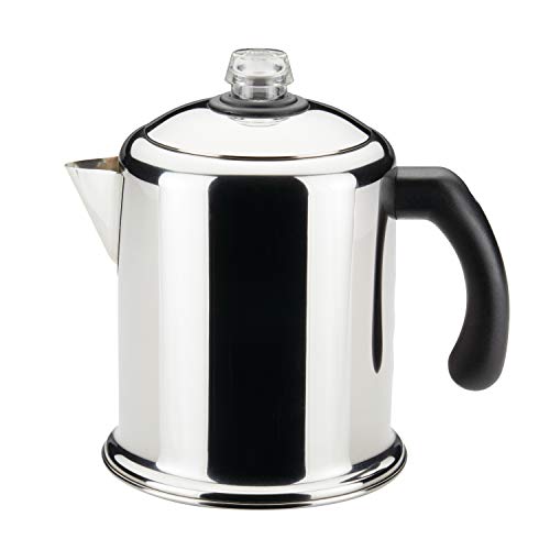 Farberware 50124 Classic Yosemite Stainless Steel Coffee Percolator - 8 Cup, Silver,Stovetop