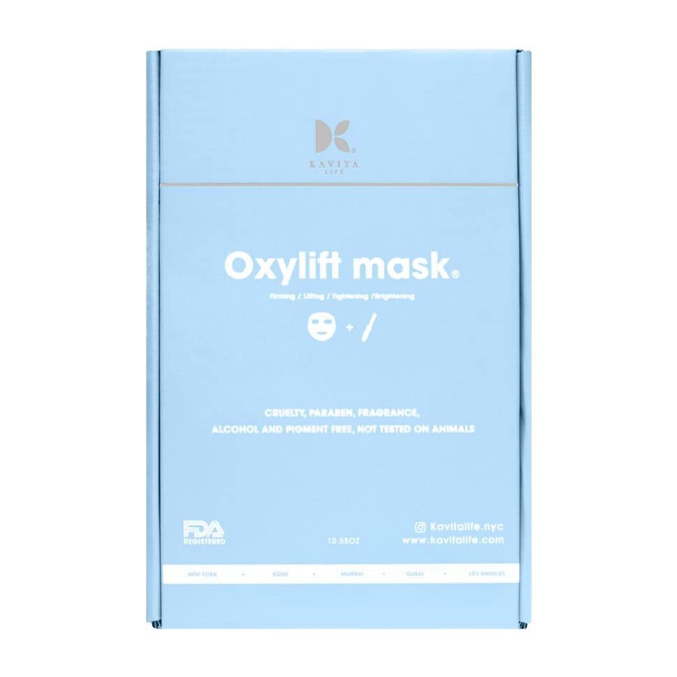 KAVITA LIFE OXYLIFT Face Neck Mask, Red carpet lift, Face Neck Mask with Active Oxygen for Lifting Tightening Brightening Skin (1 Gel and 1 Mask Pack)