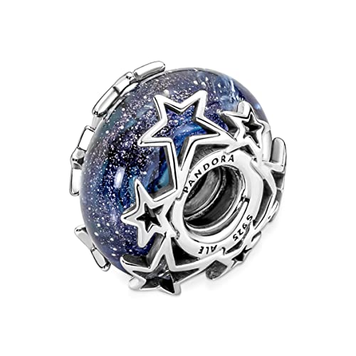 Pandora Galaxy Blue & Star Murano Charm Bracelet Charm Moments Bracelets - Stunning Women's Jewelry - Gift for Women - Made with Sterling Silver