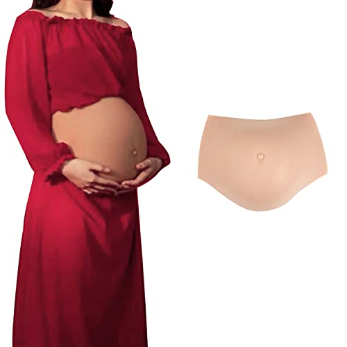 JUYO VONSAN Silicone Fake Pregnant Belly Artificial Pregnancy Belly Tummy for Film Props Tv Series Props Spoof Costume Cosplay (8-10 Months)
