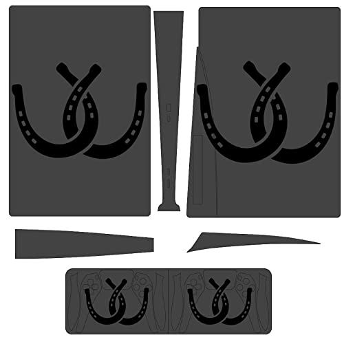 Two Connected Horseshoes Compatible with PS5 Console Skin and Controller Skins Set Full Skin Sticker Cover Compatible with PS5 Disc Edition