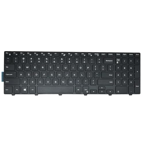 WWGTMC Keyboard Replacement for Dell inspiron 15 3000 5000 3541 3542 3543 3551 3552 3558 3593 3567 5542 5545 5547 5551 5558 5552 5559 5755 5758 5759 17 5000 5748 5749 5755 5758 Non-Backlight Black
