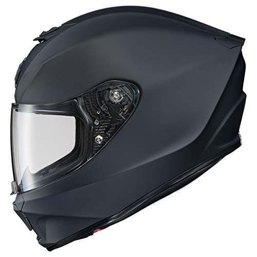 ScorpionEXO R420 Full Face Motorcycle Helmet with Bluetooth Ready Speaker Pockets DOT Snell Solid (Matte Black - Medium)