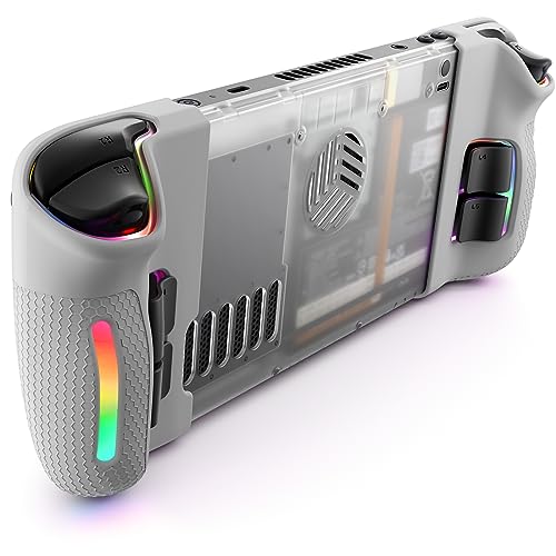 JSAUX Transparent Back Plate RGB Version Compatible for Steam Deck, DIY Clear Edition Replacement Shell Case Compatible with Steam Deck - PC0106 RGB Version [Crystal]