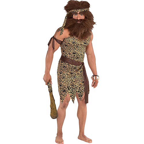 Mens Brown Caveman Tunic Kit (Adult Standard) - 1 Set - Classic, Perfect For Costume Parties, Halloween & Themed Events