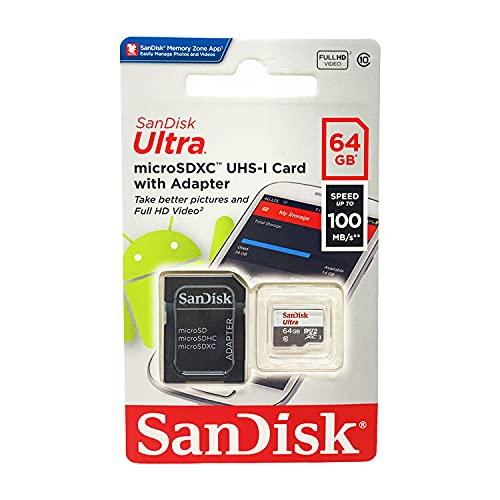 SanDisk SDSDQUA-064G-A11 Professional Ultra 64GB MicroSDXC card is custom formatted for high speed, lossless recording! Includes Standard SD Adapter. (UHS-1 Class 10 Certified 30MB/sec) for GoPro HERO4 Black