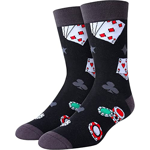sockfun Funny Socks Poker Socks Casino Gifts Gambling Gifts, Poker Gifts For Men Gifts For Gamblers Novelty Socks