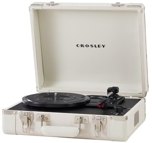 Crosley CR6019F-SA Executive Vintage Bluetooth in/Out 3-Speed Portable Suitcase Vinyl Record Player Turntable, Sand