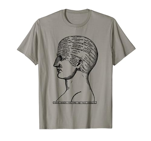 Phrenology Twelve Mental Functions Head Skull T-shirt Tee