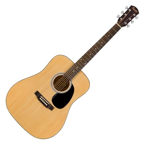 Squier by Fender Acoustic Guitar, with 2-Year Warranty, Dreadnought with Maple Fingerboard, Glossed Natural Finish, Mahogany Back and Side, Mahogany Neck, SA-150 Model