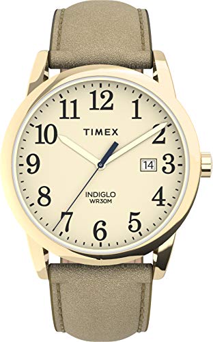 Timex Women's Easy Reader 38mm Watch – Gold-Tone Case Cream Dial with Light Gold-Tone Leather Strap