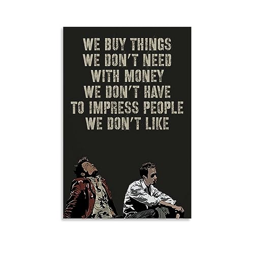 Fight Club Quote Movie Poster for Bedroom Aesthetic Wall Decor Canvas Wall Art Gift 12x18inch(30x45cm)