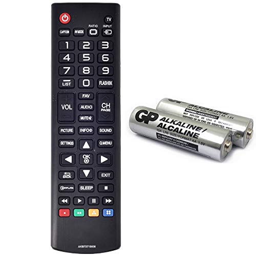 AKB73715608 Replacement TV Remote for LG 39LN5300 32LN530B 42LN5300 42LN5400 50LN5400 47LN5400 55LN5400 50LN5200 32LN5300 50LN5100 47LN5200 55LN5200 50PN4500 50PN6500 with GP Alkaline 2 pcs Batteries