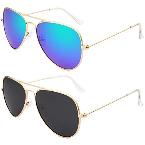 livho Sunglasses for Men Women Aviator Polarized Metal Mirror UV 400 Lens Protection