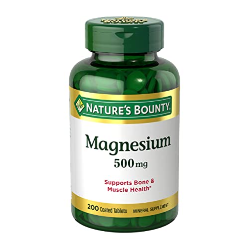 Nature's Bounty Magnesium, Bone and Muscle Health, Whole Body Support, Tablets, 500 Mg, 200 Ct